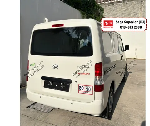 White Daihatsu Gran Max Panel Van automatic rear view, Saga Superior (PJ)